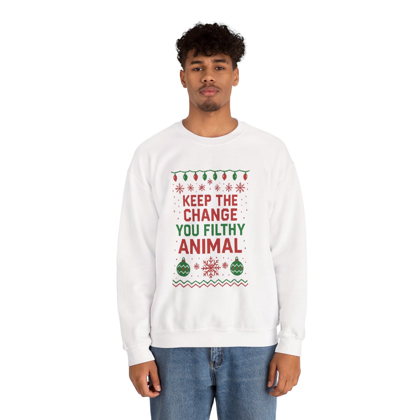 Festive Sweatshirt: 'Keep the Change, You Filthy Animal'