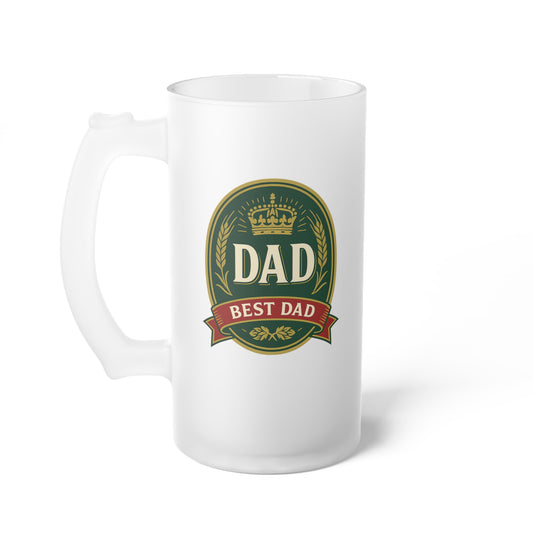 Frosted Glass Beer Mug - Personalized Craft Beer Tankard, Unique Gift for Beer Lovers, Birthday, Father's Day, Home Bar Decor, Pub Use