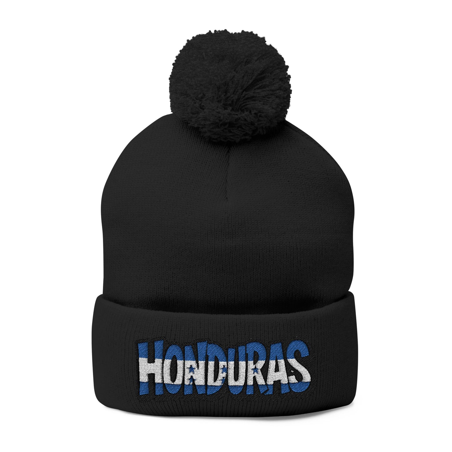 Honduras Embroidered Pom-Pom Knit Cap