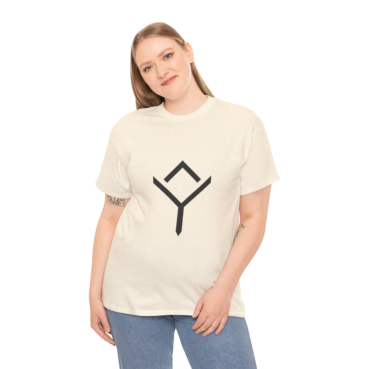 Minimalist Rune Symbol Tee — Positivity & Strength
