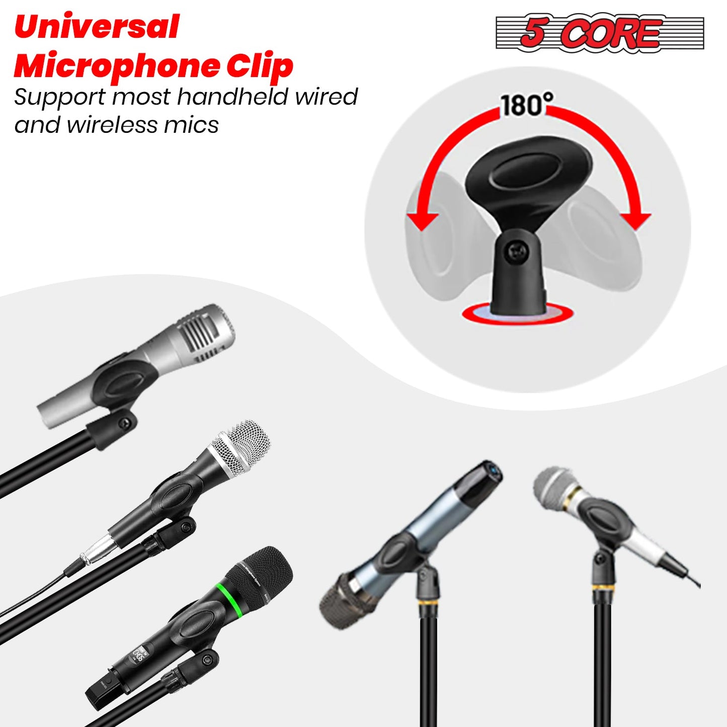 5Core Tripod Mic Stand 2Pcs Adjustable Holder Floor Microphone Boom