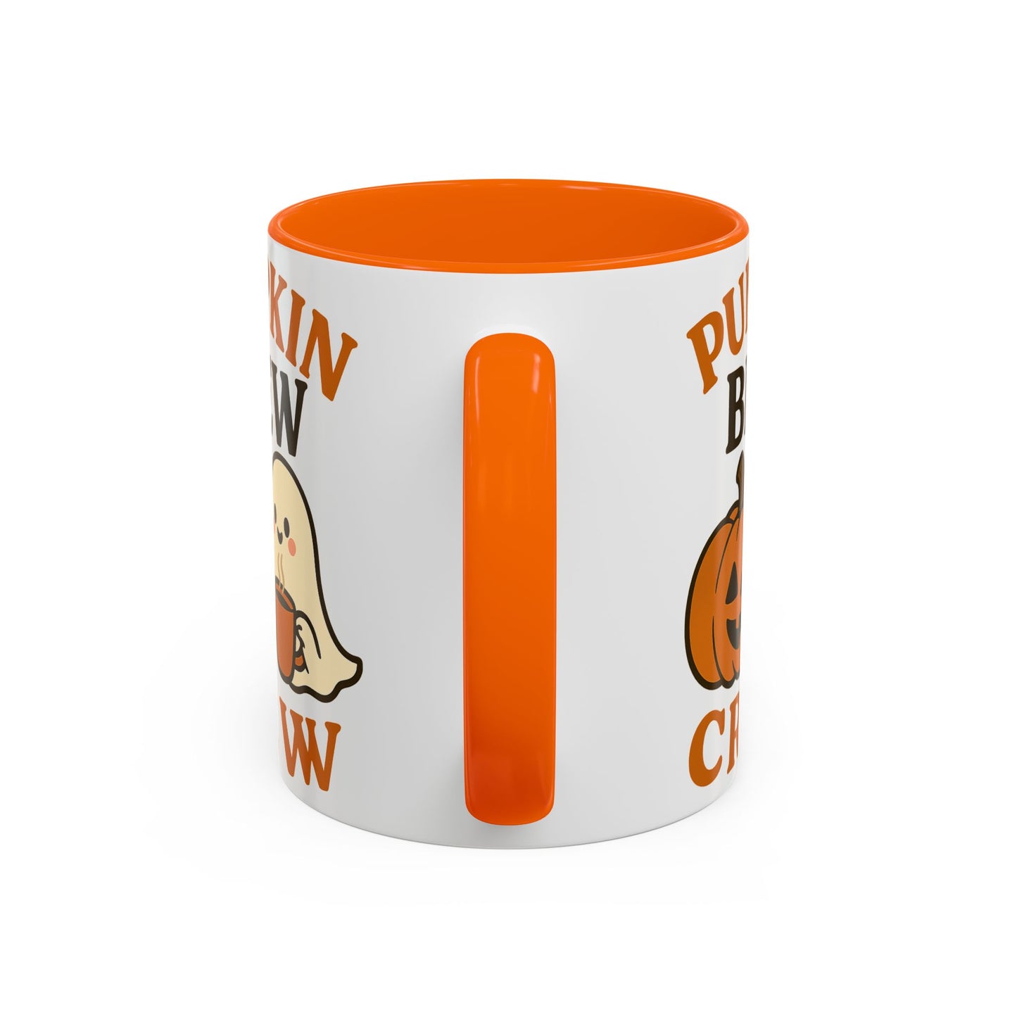 Pumpkin Brew Crew Coffee Mug | Autumn Mug | Halloween Gift | Cozy Kitchen Decor | Coffee Lover Gift, Seasonal Mug, Cute Ghost Mug