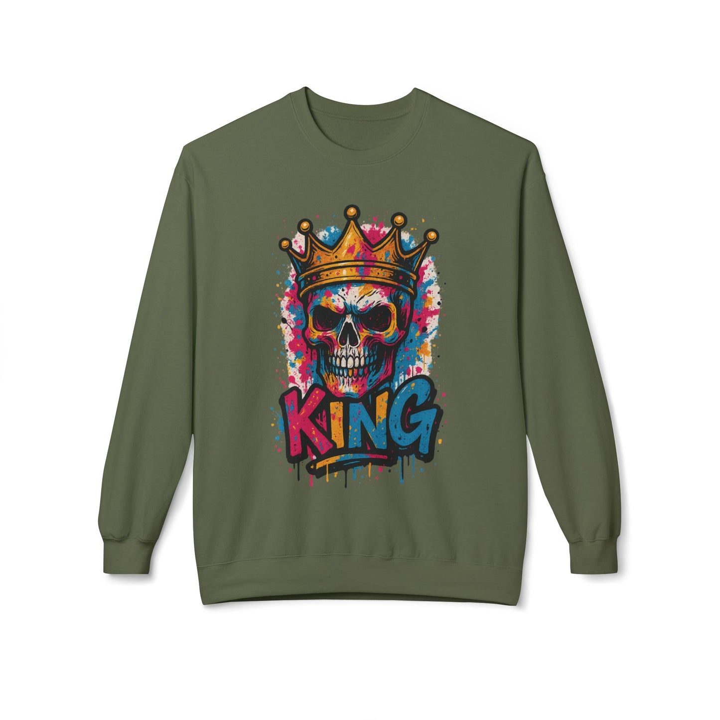 Skull King Fleece Crewneck Sweatshirt
