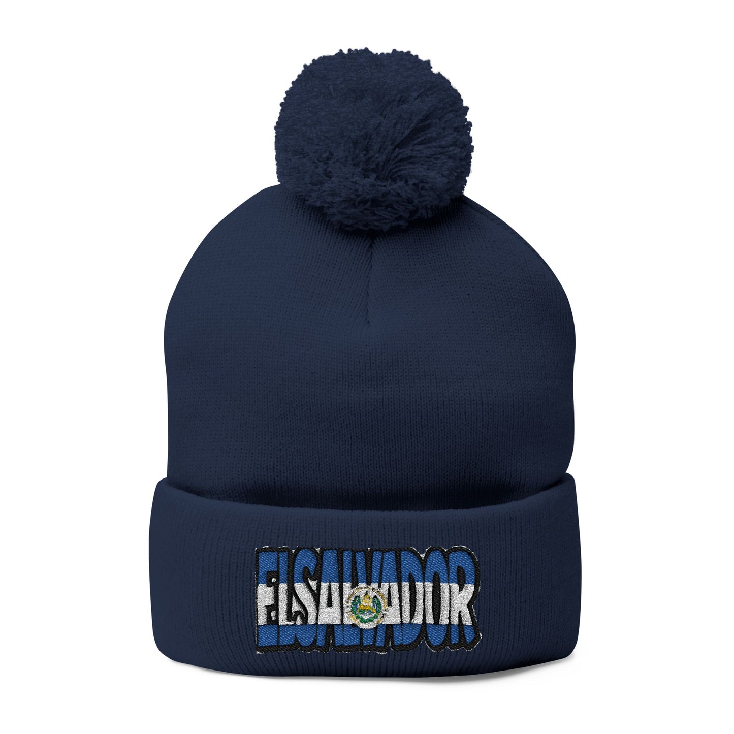 El Salvador Embroidered Pom-Pom Knit Cap