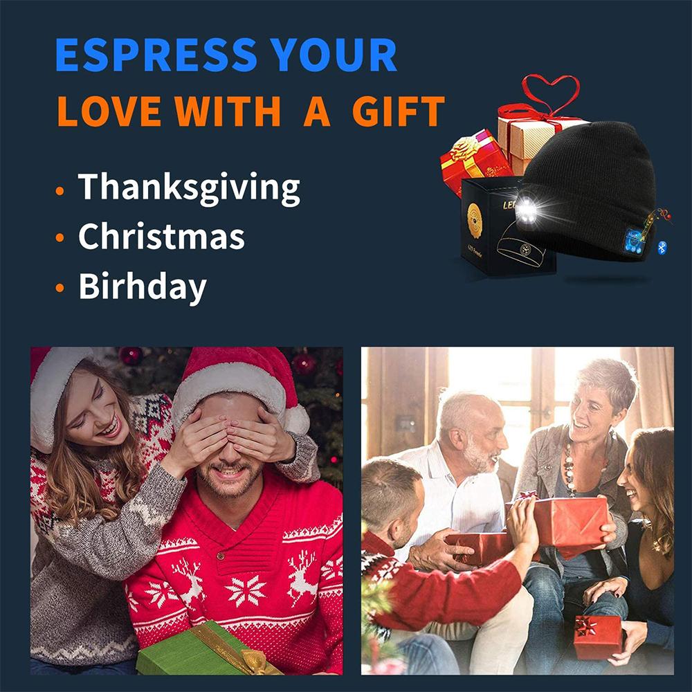 Wireless Bluetooth LED Beanie Hat with Speakers