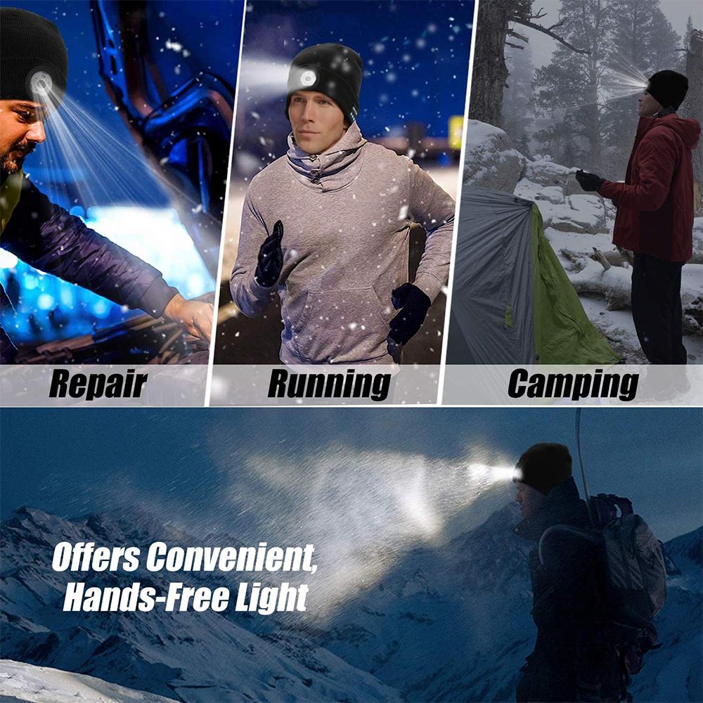 Wireless Bluetooth LED Beanie Hat with Speakers