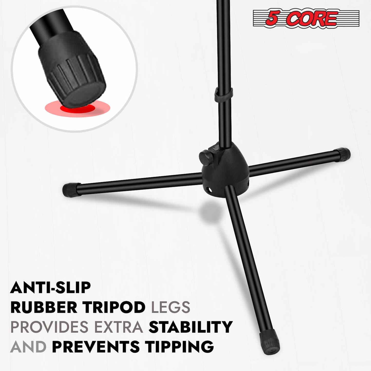 5Core Tripod Mic Stand 2Pcs Adjustable Holder Floor Microphone Boom