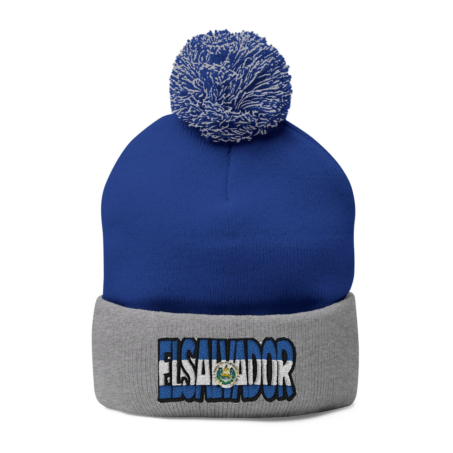 El Salvador Embroidered Pom-Pom Knit Cap