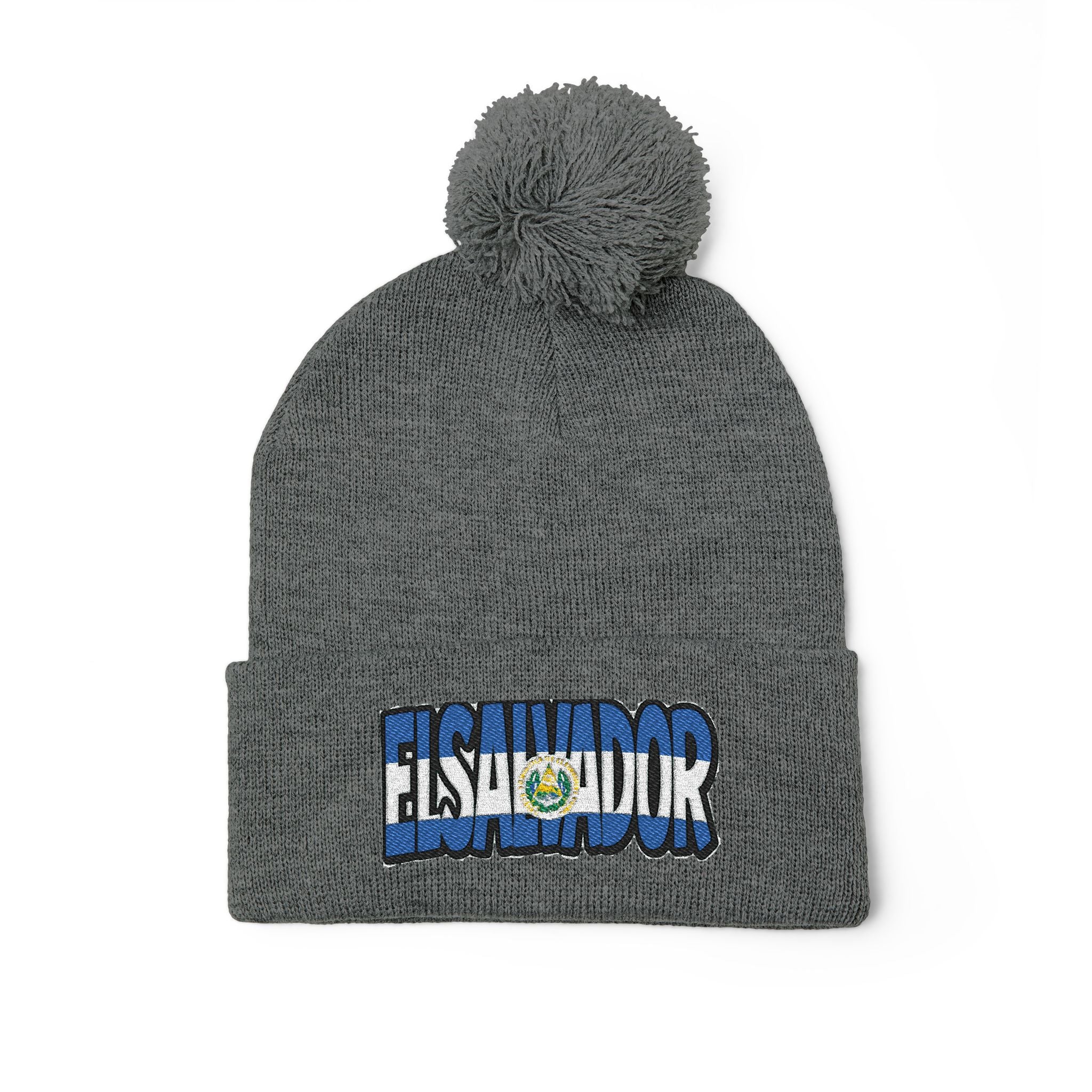 El Salvador Embroidered Pom-Pom Knit Cap
