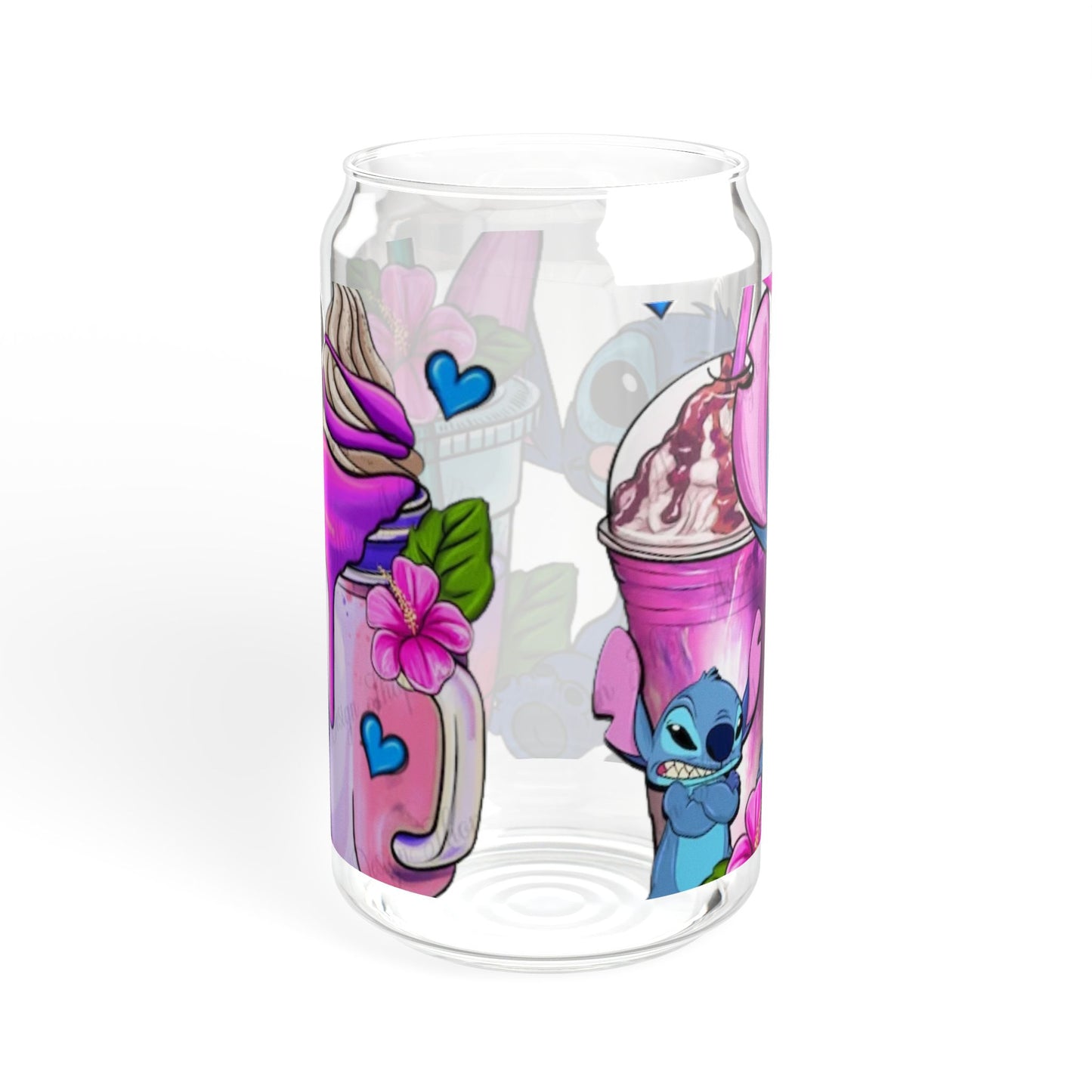 Whimsical Sipper Glass, Lilo & Stitch Floral Drinkware