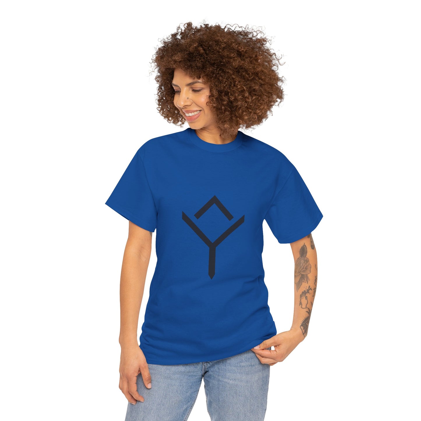 Minimalist Rune Symbol Tee — Positivity & Strength