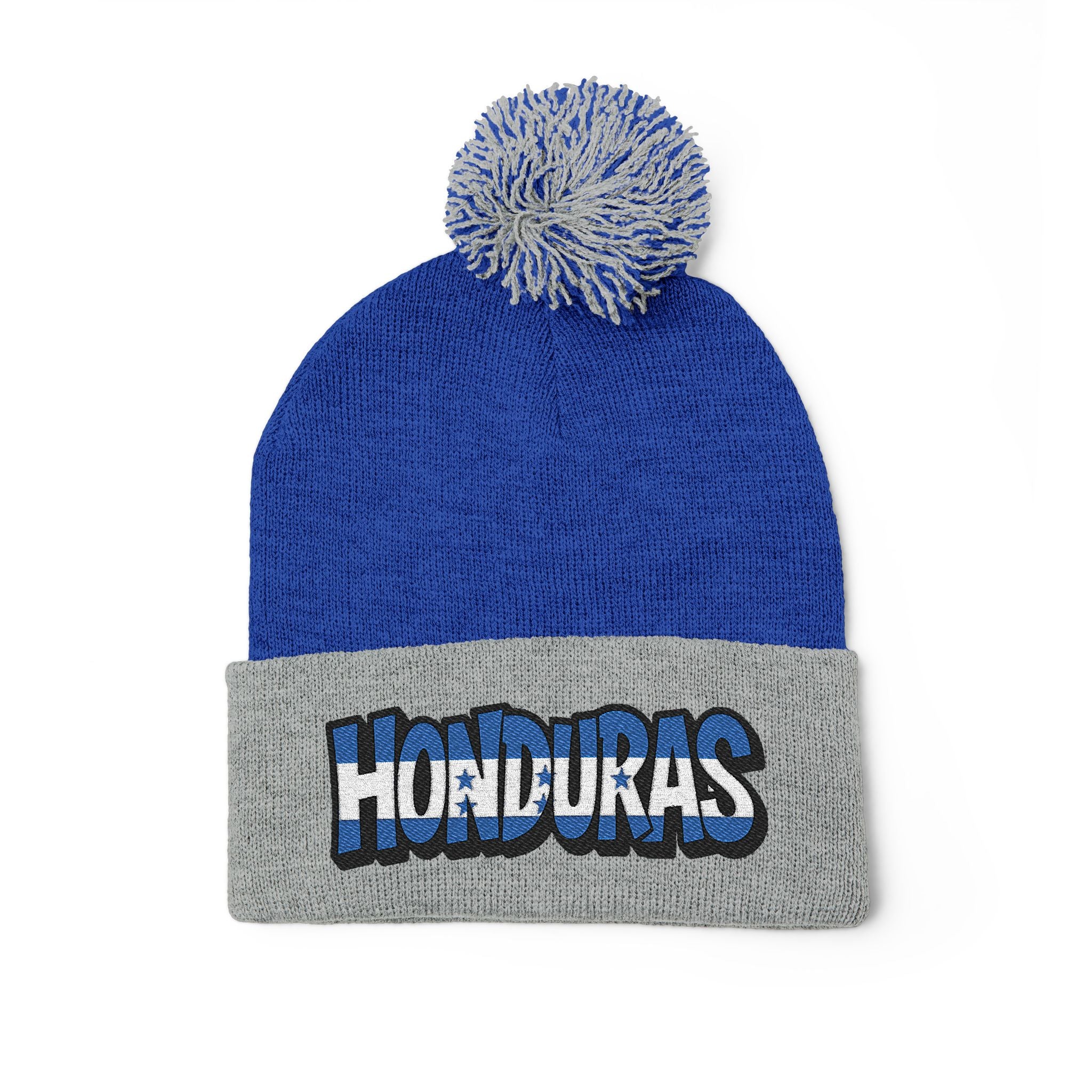 Honduras Embroidered Pom-Pom Knit Cap