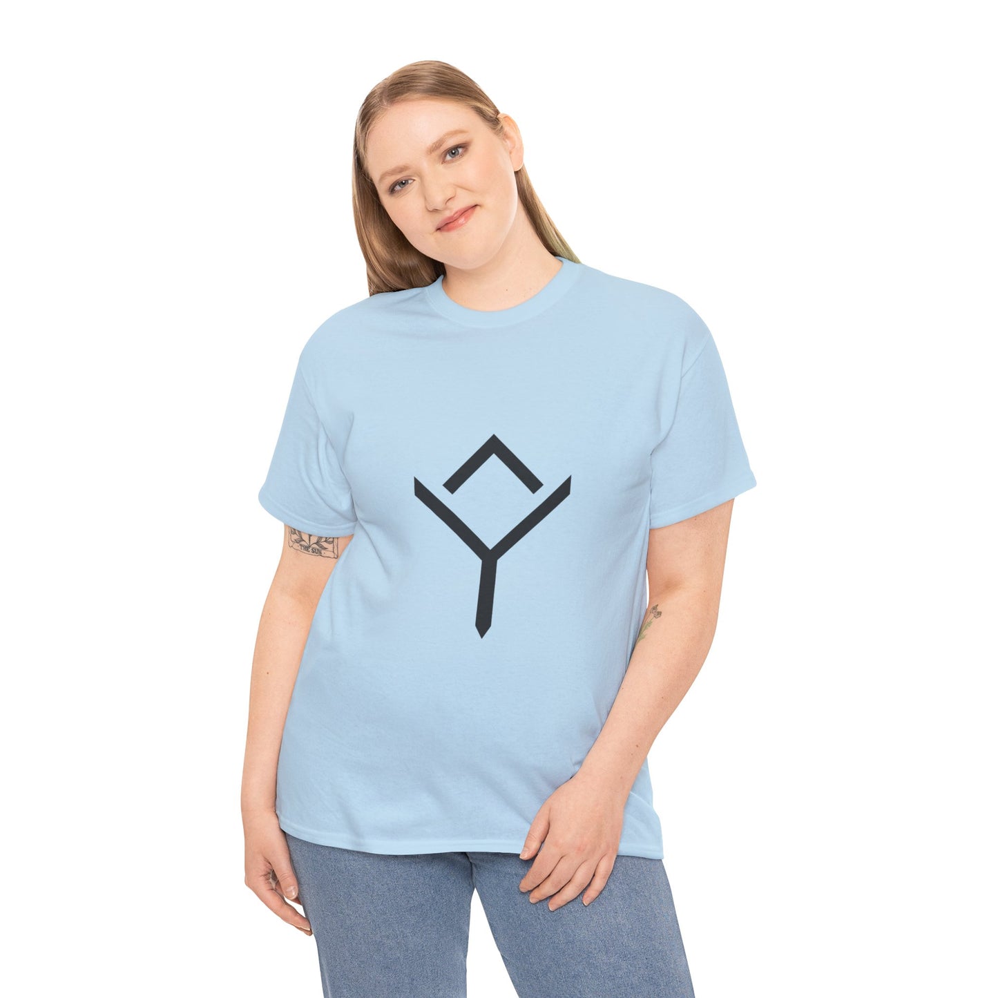 Minimalist Rune Symbol Tee — Positivity & Strength