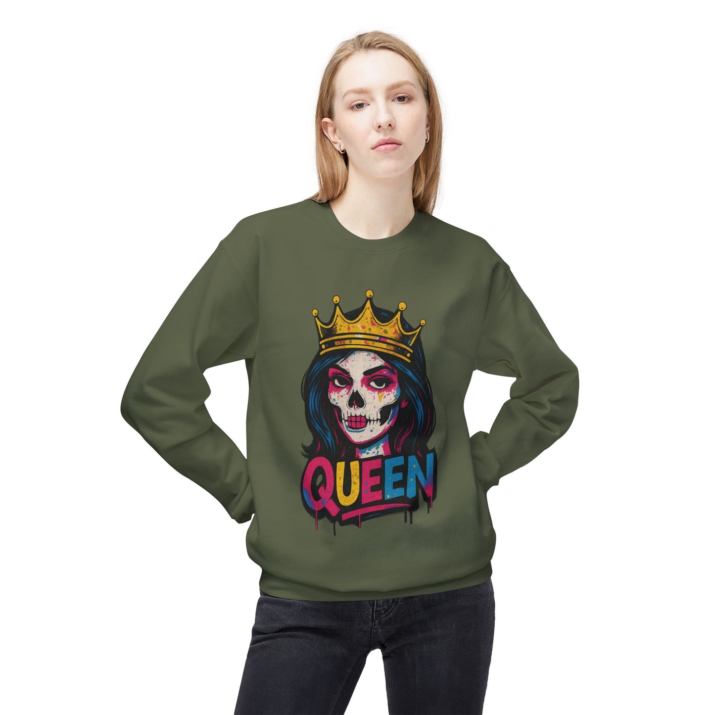 Colorful Skull King Unisex Crewneck Sweatshirt