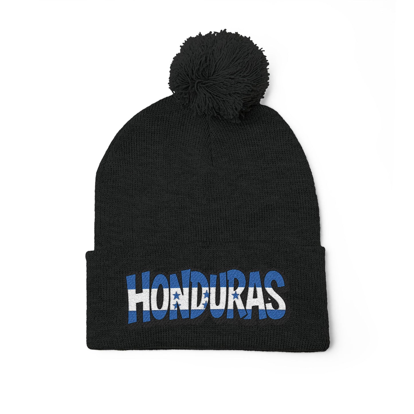Honduras Embroidered Pom-Pom Knit Cap