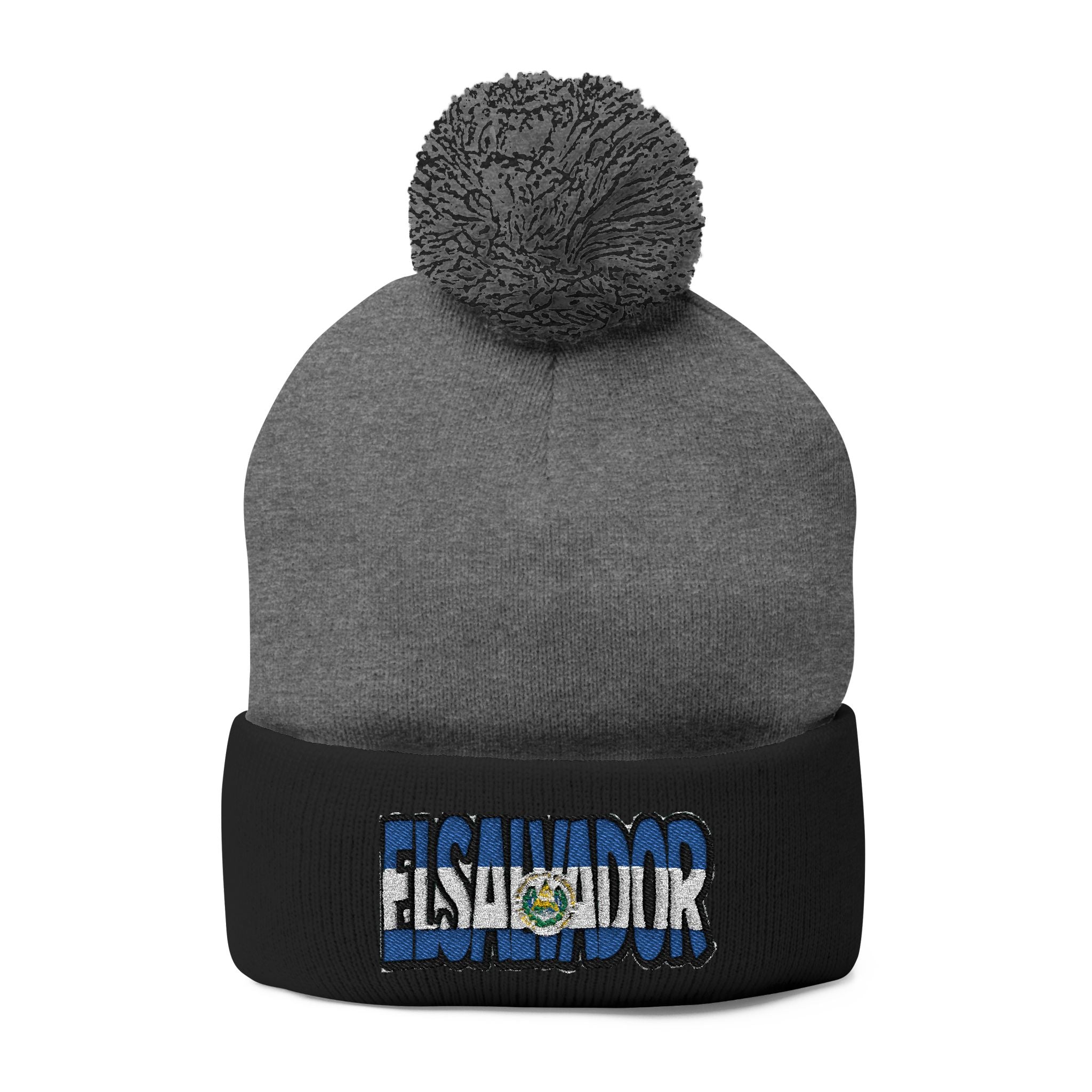 El Salvador Embroidered Pom-Pom Knit Cap