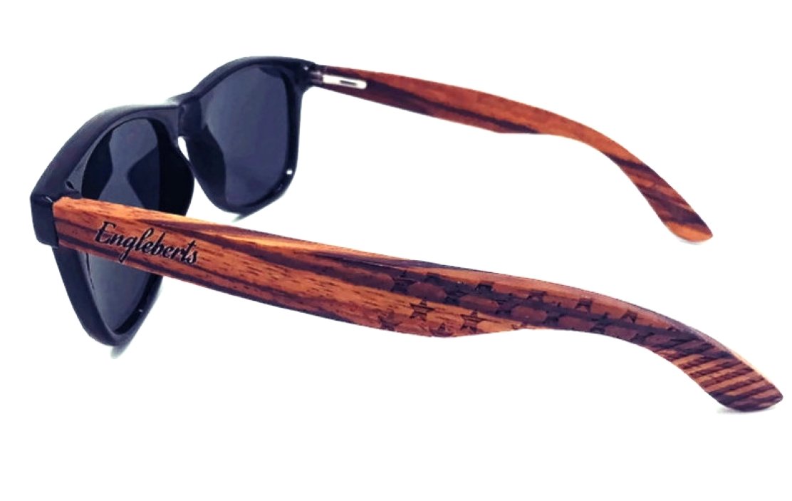 Engleberts Zebrawood Polarized Sunglasses - Stars & Stripes Edition