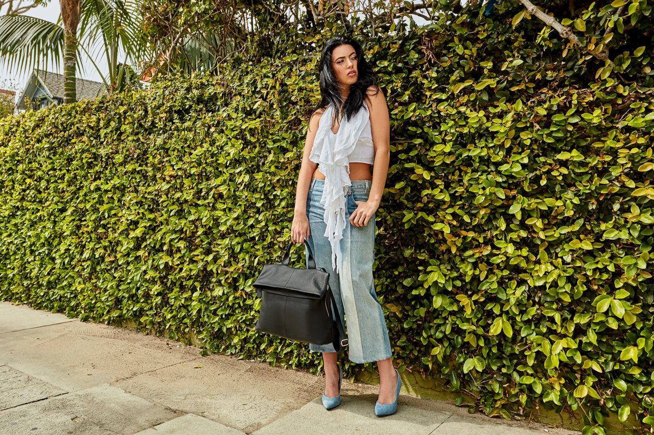 Fold N Go Genuine Pebble Leather Backpack - Convertible Travel Bag