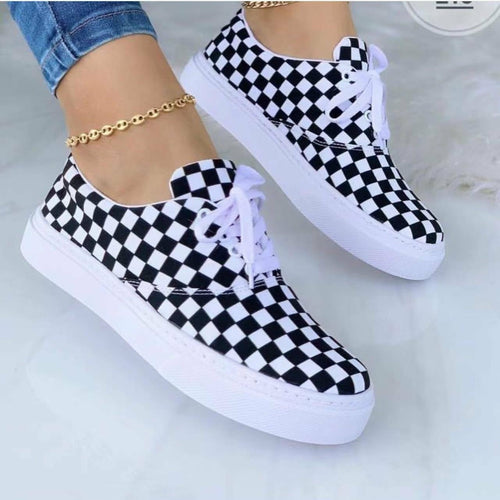 Women's Graffiti Print Fashion Sneakers - Casual Trainers