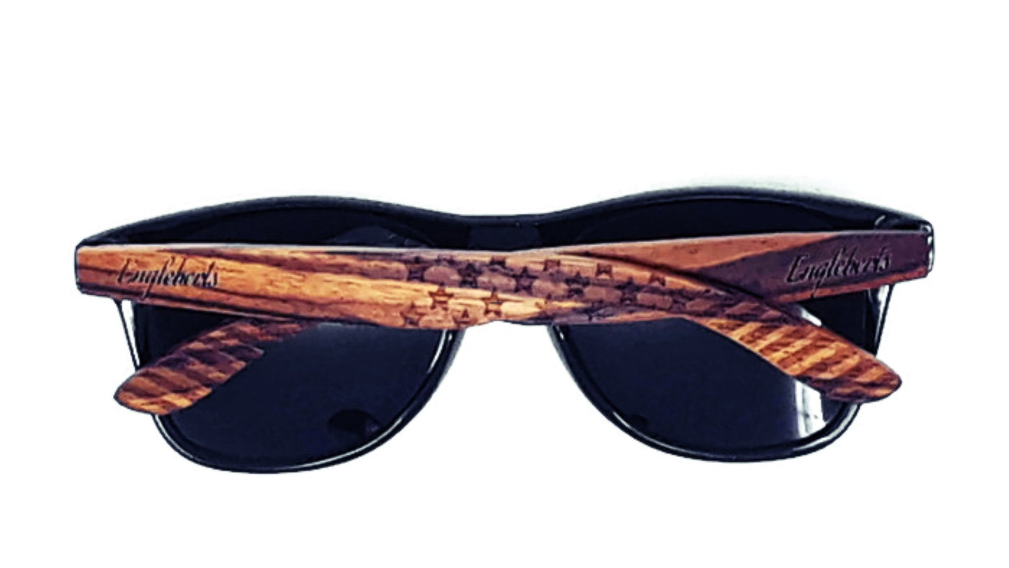 Engleberts Zebrawood Polarized Sunglasses - Stars & Stripes Edition