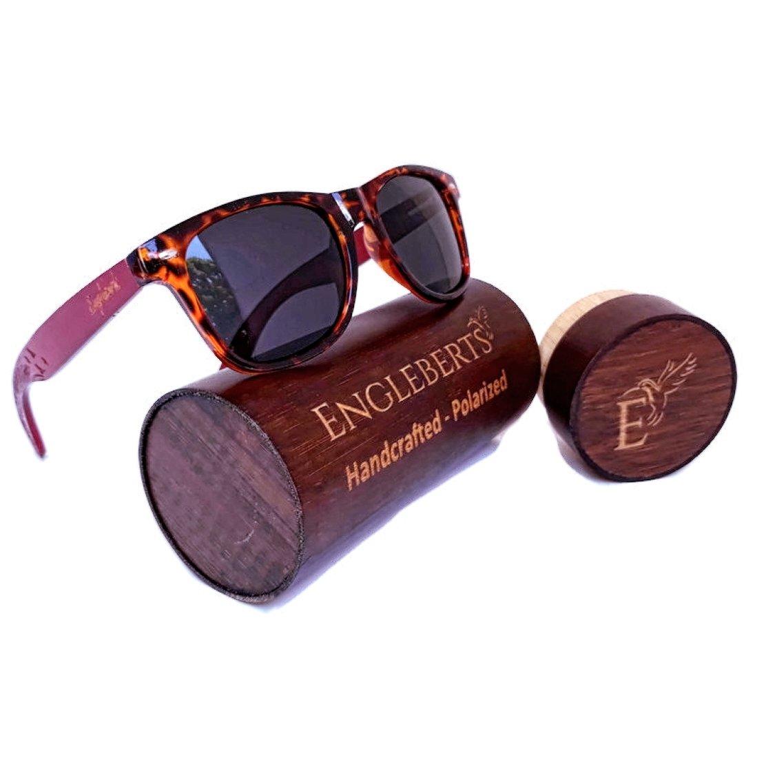 Engleberts Red Bamboo Polarized Sunglasses - Tortoise Frame Edition