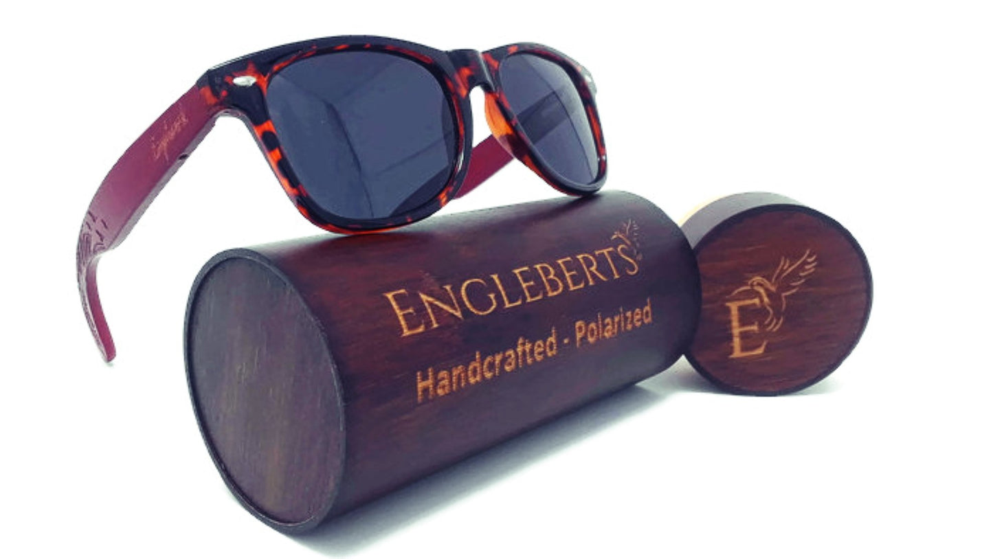 Engleberts Red Bamboo Polarized Sunglasses - Tortoise Frame Edition