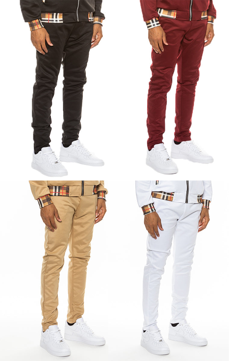 Men's Checkered Plaid Track Pants - Athletic Joggers