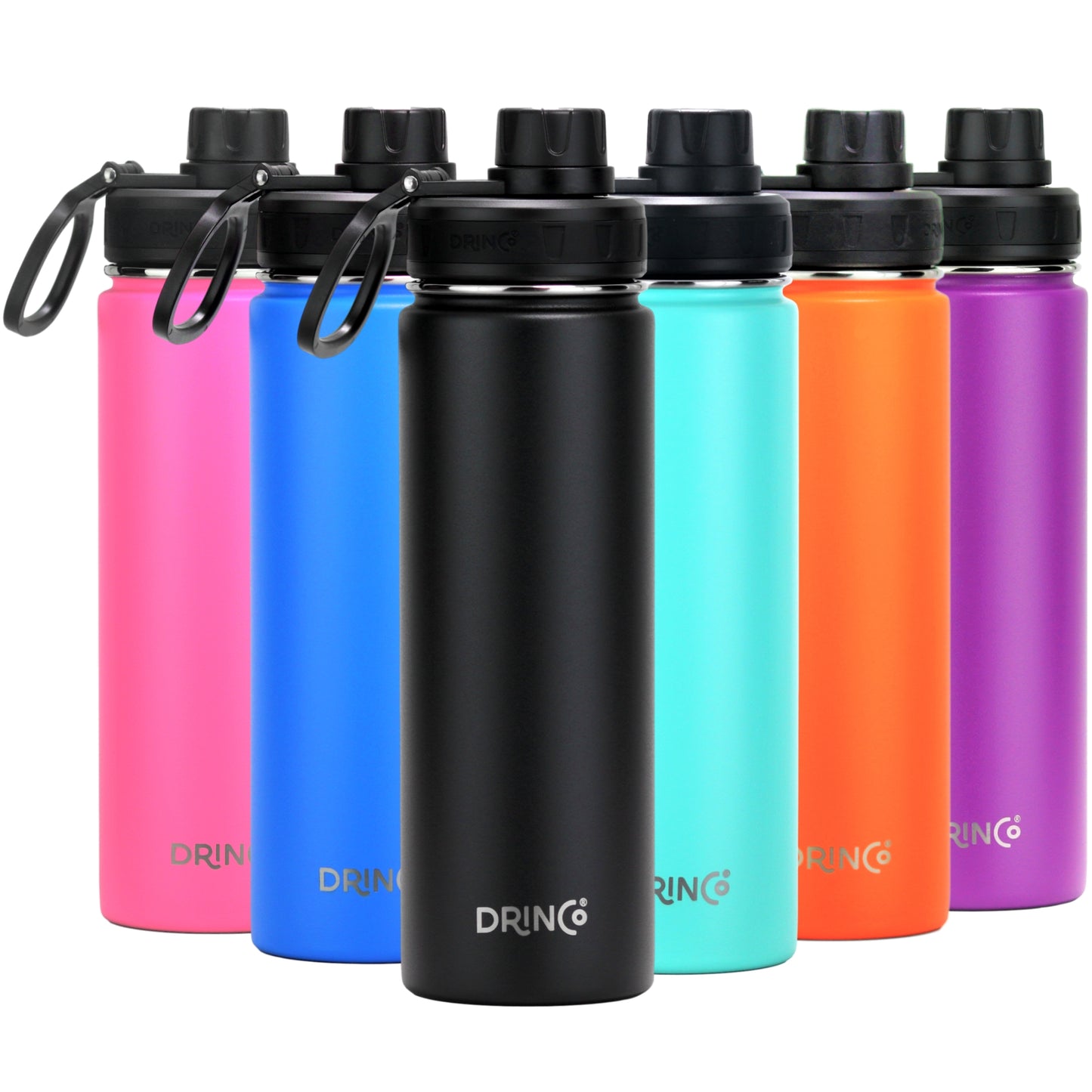 DRINCO 22oz Insulated Stainless Steel Water Bottle - Black