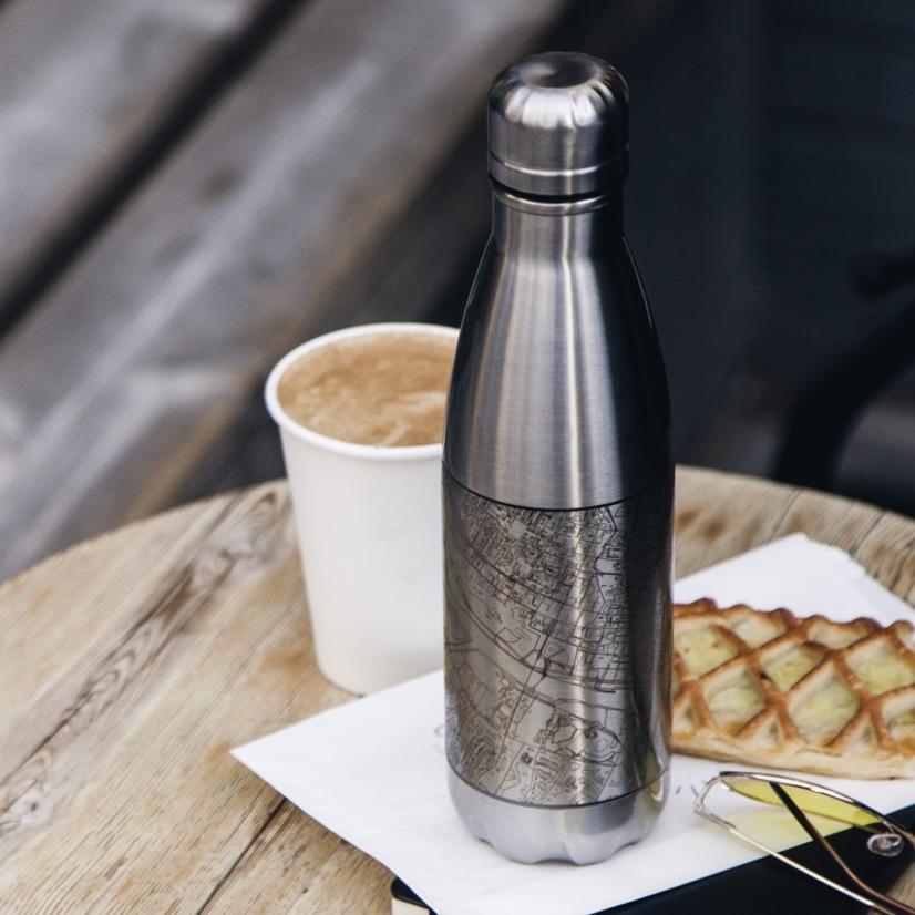 Durham - North Carolina Map Insulated Bottle