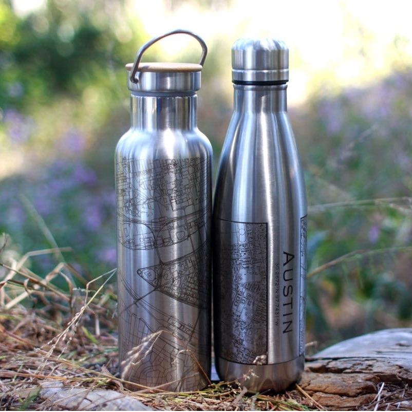 Durham - North Carolina Map Insulated Bottle
