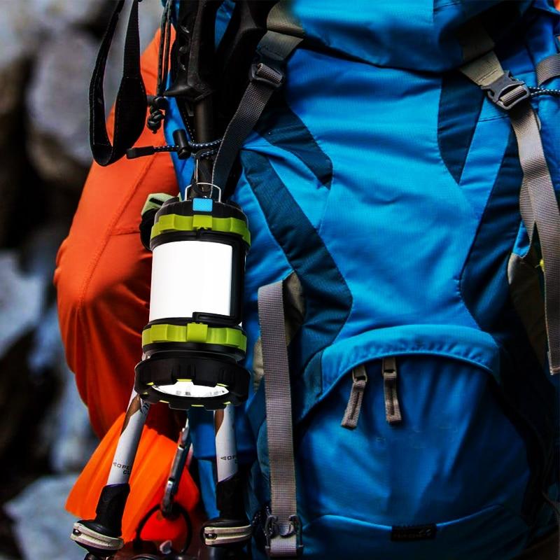 Linterna LED multifunción de mano para acampar, resistente al agua